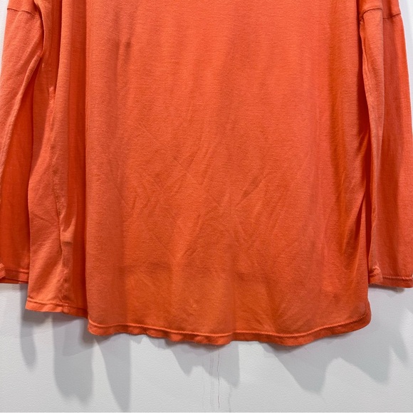 LA Made Long Sleeve Modal Drop Shoulder Top / Coral / S - Picture 6 of 10